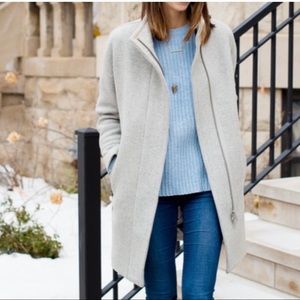 J Crew Grey Cocoon Coat Italian Stadium Wool EUC